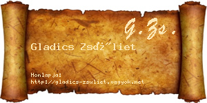 Gladics Zsüliet névjegykártya